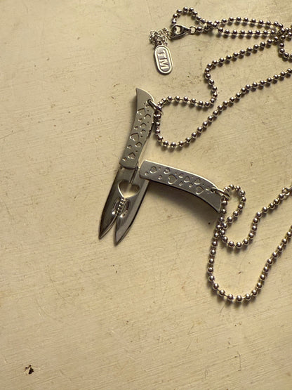 Single Heart Knife Necklace